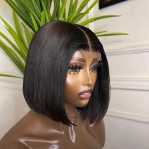 8 inches SDD Vietnam bone straight wig with 2by4 closure