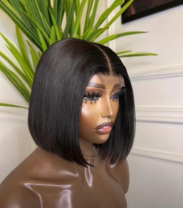 8 inches SDD Vietnam bone straight wig with 2by4 closure