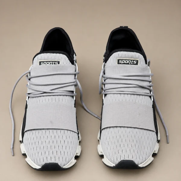 New Fashion Sport Men's Grey Knit Running Sneakers – Size 41
