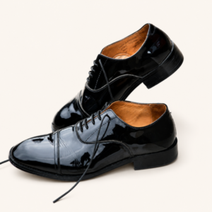 Sanders Men's Black Leather Cap-Toe Oxford Dress Shoes – Size 41
